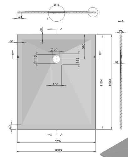 Душевой поддон Vincea VST-4SR1012G