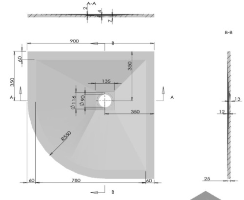 Душевой поддон Vincea VST-4SQ9090G