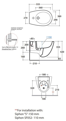 Биде подвесное Globo BOWL PLUS SBS09BI