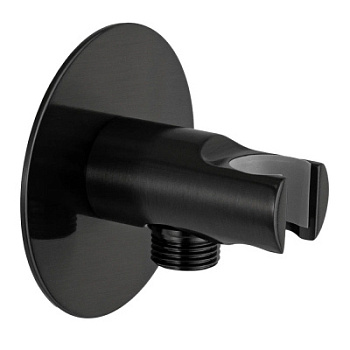 Держатель ручного душа с подключением Remer 337XCFP, черный брашированный хром