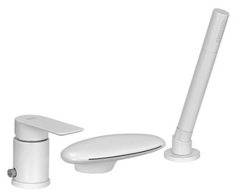 Смеситель для ванны Remer Infinity I07UFBO, белый матовый