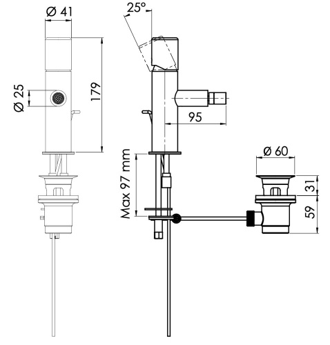 Смеситель для биде Daniel Trilogy TG604DP