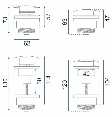 Донный клапан для раковины Rea BRUSH NIKIEL A6000 универсальный