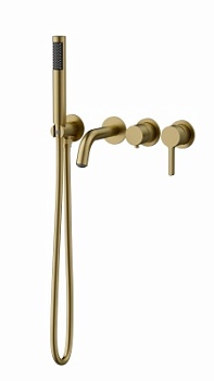 Смеситель для ванны Vincea Villa VTFW-1VL1BG, встраиваемый, брашированное золото