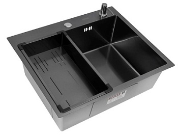 Комплект Arfeka Eco AR мойка 600*500, коландер G, дозатор black