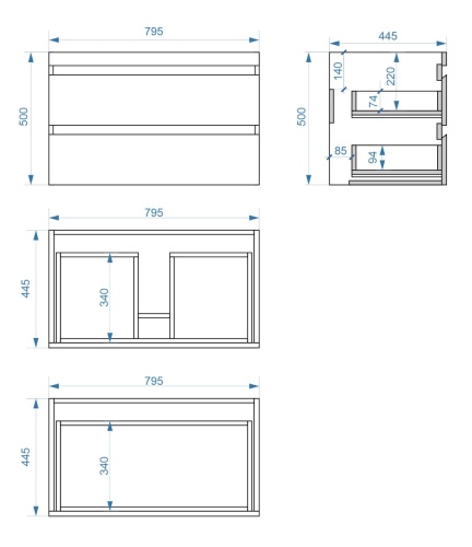Тумба подвесная Vela Каскад Премиум 80П под Classica (дуб галифакс табак) TU618015
