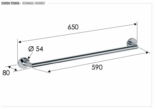 Полотенцедержатель 60 см Remer Guest GS30BG, золото брашированное