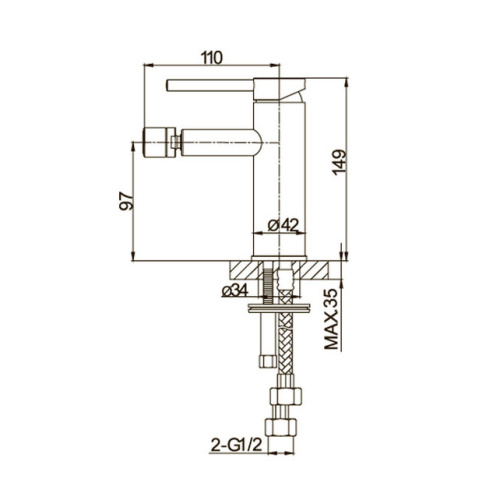 Смеситель для биде Caprigo Don 53-030-CRM