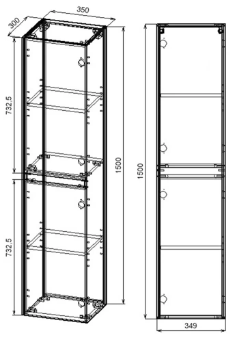 Пенал подвесной Vincea Chiara/Luka VSC-2CL150CO C.Oak