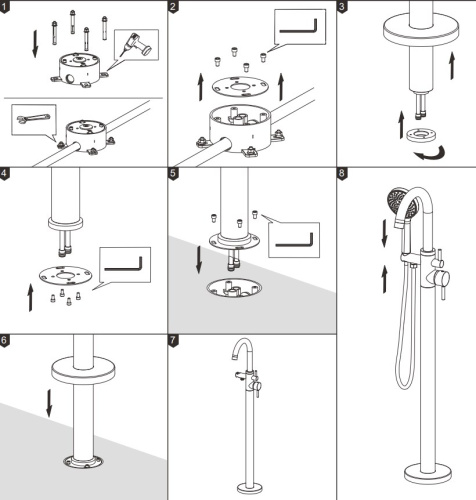Смеситель для ванны Nemo Round NM-2354RG rose gold