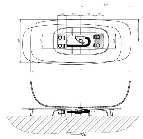 Ванна из искусственного камня Kolpa-San Milo FS 174x75 Red Ванна из искусственного камня Kolpa-San Milo FS 174x75 Red