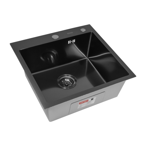 Мойка кухонная Arfeka Eco AR 500*500 black PVD NANO decor millet grains