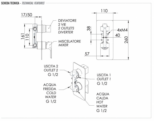 Смеситель для душа Remer Energy EY92