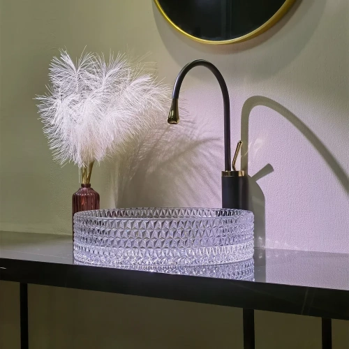 Умывальник Rea Cristal 39 Transparent U8881