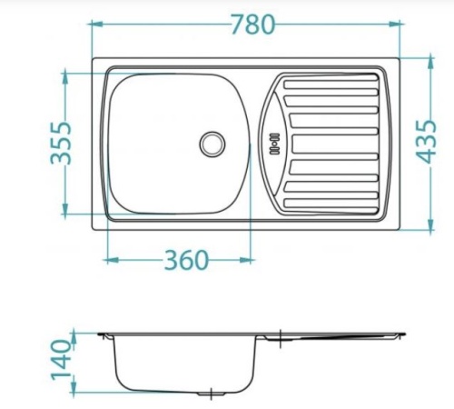 Мойка для кухни Alveus BASIC 150 LEI-60 NEW 780x435 1136531