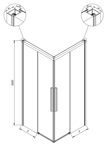 Душевая дверь Kolpa-San Libra Q 100 black transparent 516860