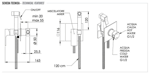 Гигиенический душ Remer Absolute AU65BG, золото брашированное