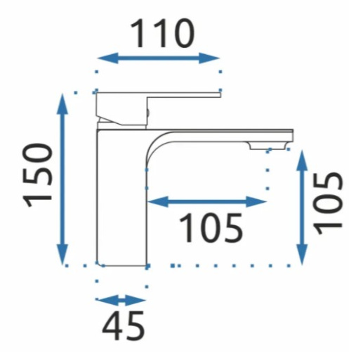 Смеситель для умывальника Rea Urban Black B9907