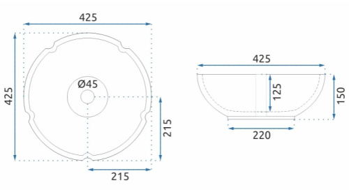 Умывальник Rea Vivien U5666