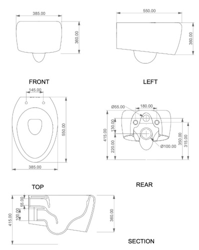 Унитаз подвесной GSG Ceramic Design Touch TOWCSOSC000