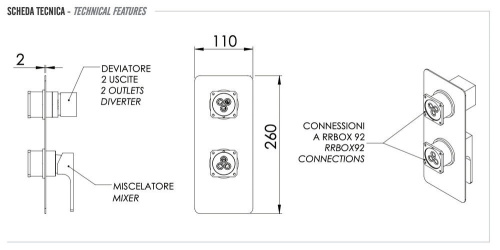 Смеситель для душа Remer Absolute AU92KBVO, бронза