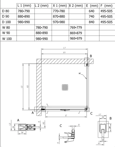 Душевая дверь Kolpa-San Polaris Fold D 80-R silver brill transparent 516160