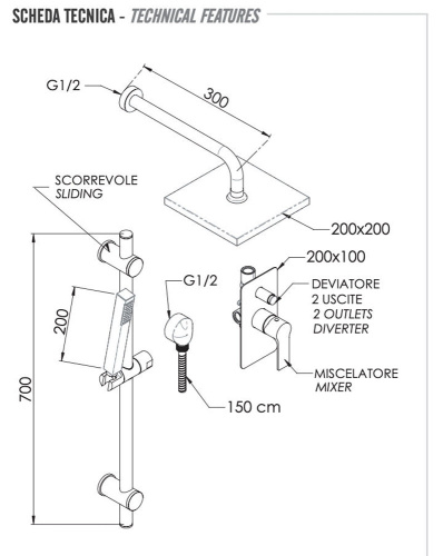Душевая система Remer Energy EY09LS01O