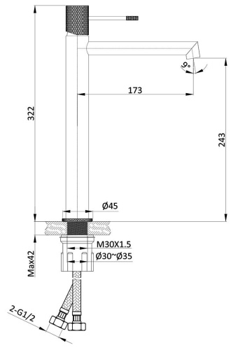 Смеситель для раковины Vincea Desire VBF-1D2BN