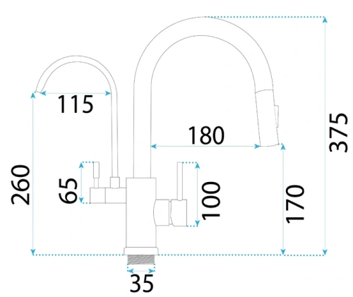 Смеситель для мойки Rea Eco Fresh gold matt B7596 Смеситель для мойки Rea Eco Fresh gold matt B7596
