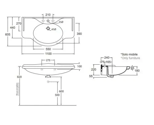 Умывальник Caprigo Azzurra Guinone GIU200110 ALZ A bi*1