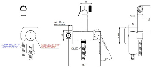 Гигиенический душ Daniel Tiara TA645BP4DC15