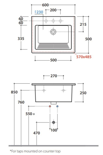 Умывальник Globo FORTY3 FO063BI