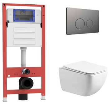 Комплект Oliveeka инсталляция OL-MQ-003 с унитазом OL-1216 и кнопкой OL-R22-BGM