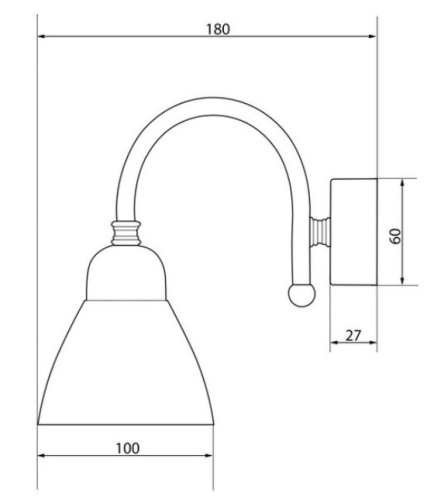 Светильник на стену Caprigo 2236-CRM