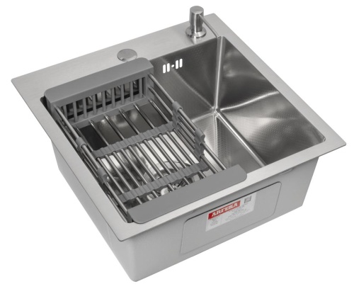 Комплект Arfeka Eco AR мойка 450*450 (настольная), коландер, дозатор satin decor