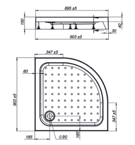 Душевой поддон Vincea VST-3AQ-9090