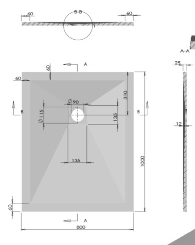 Душевой поддон Vincea VST-4SR8010W