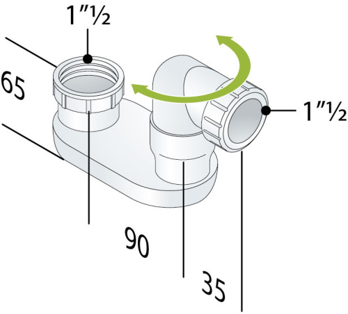 Сифон для слива-перелива 1"1/2 OMP Tea 290.007.6
