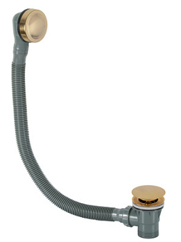 Слив-перелив click-clack для ванны Remer 96PCCBG, золото брашированное