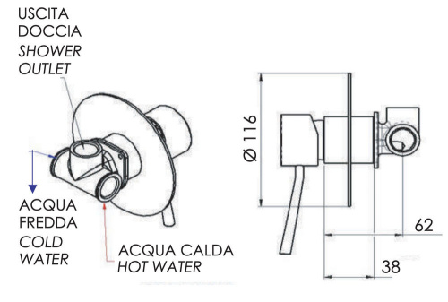 Смеситель для душа Remer Minimal N30L