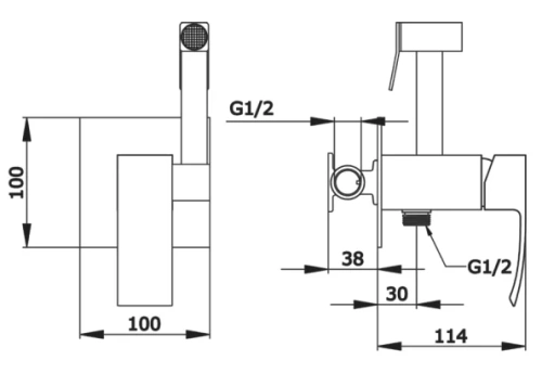 Гигиенический душ Vivi Felice 1010 nero opaco
