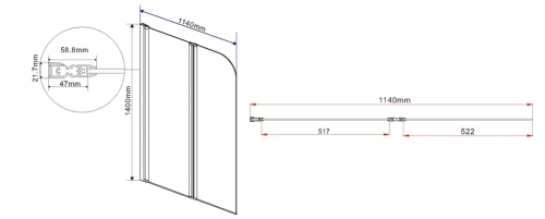 Душевая шторка на ванну Vincea VSB-12114CLGM