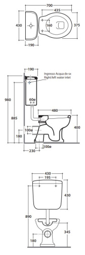 Бачок для унитаза Globo Paestum PA114BI