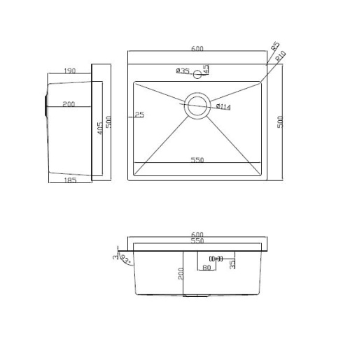 Комплект Arfeka Eco AR мойка 600*500, коландер G, дозатор satin decor volcanic
