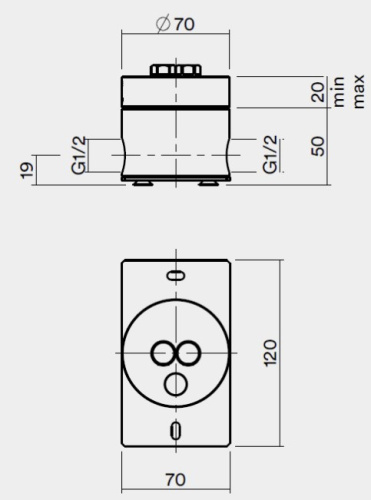 Встраиваемая часть напольного смесителя QuadroDesign PZ001