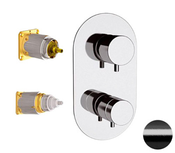 Смеситель для душа Remer Elegance NT92KBCFP, черный брашированный хром