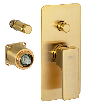 Смеситель для душа Remer Absolute AU09KBBG, золото брашированное