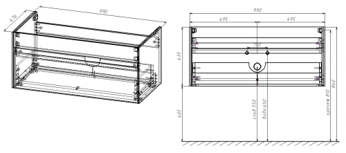 Тумба подвесная Vincea Chiara VMC-2C100CO C.Oak