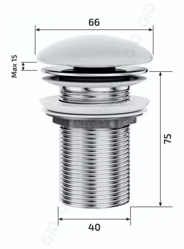 Донный клапан для раковины керамический Gid Wh100 без перелива
