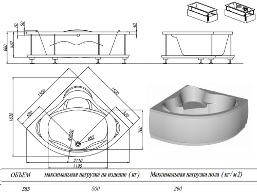 Ванна акриловая Kolpa-San Loco 150x150